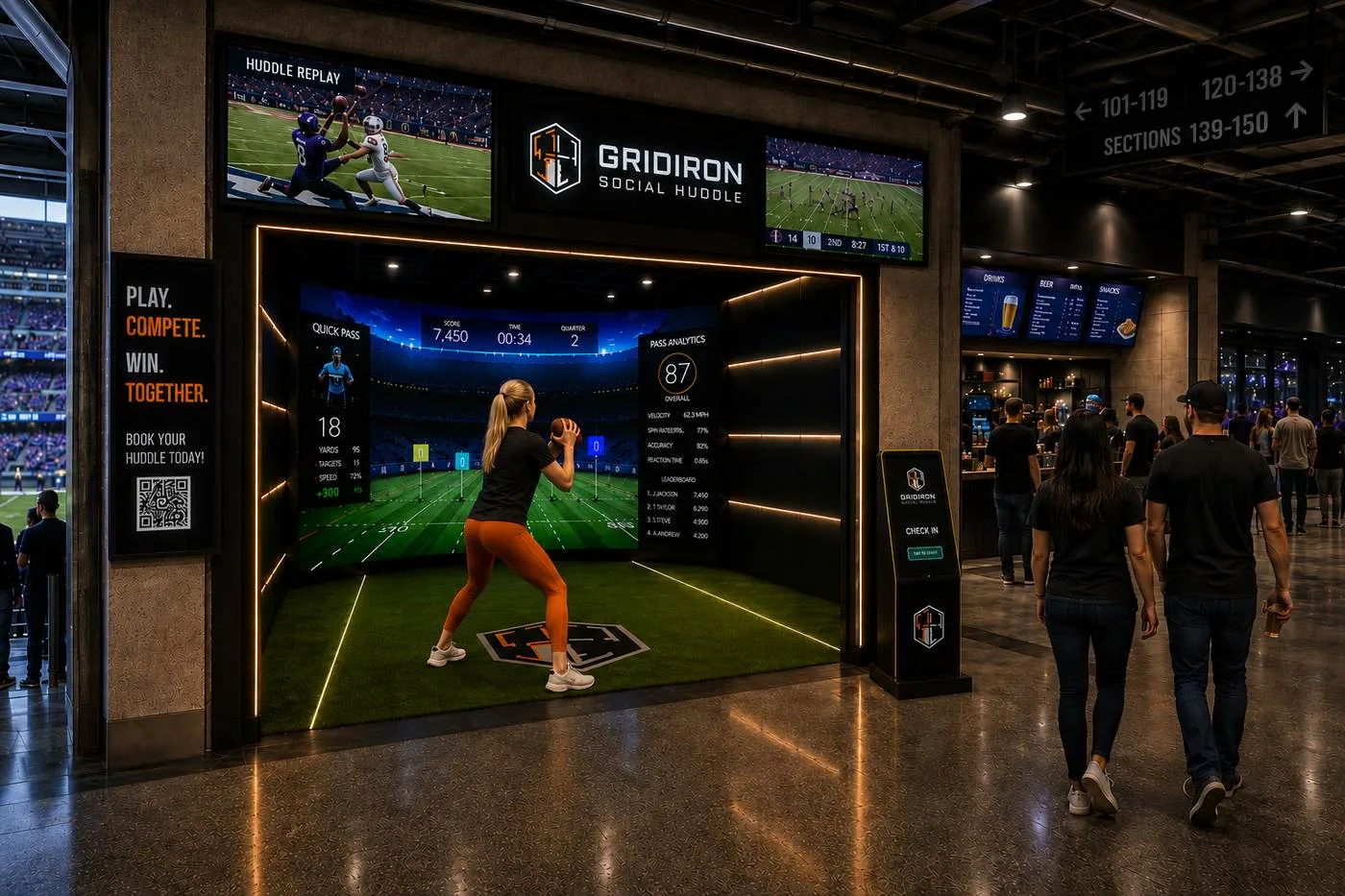 Gridiron Social in a stadium concourse